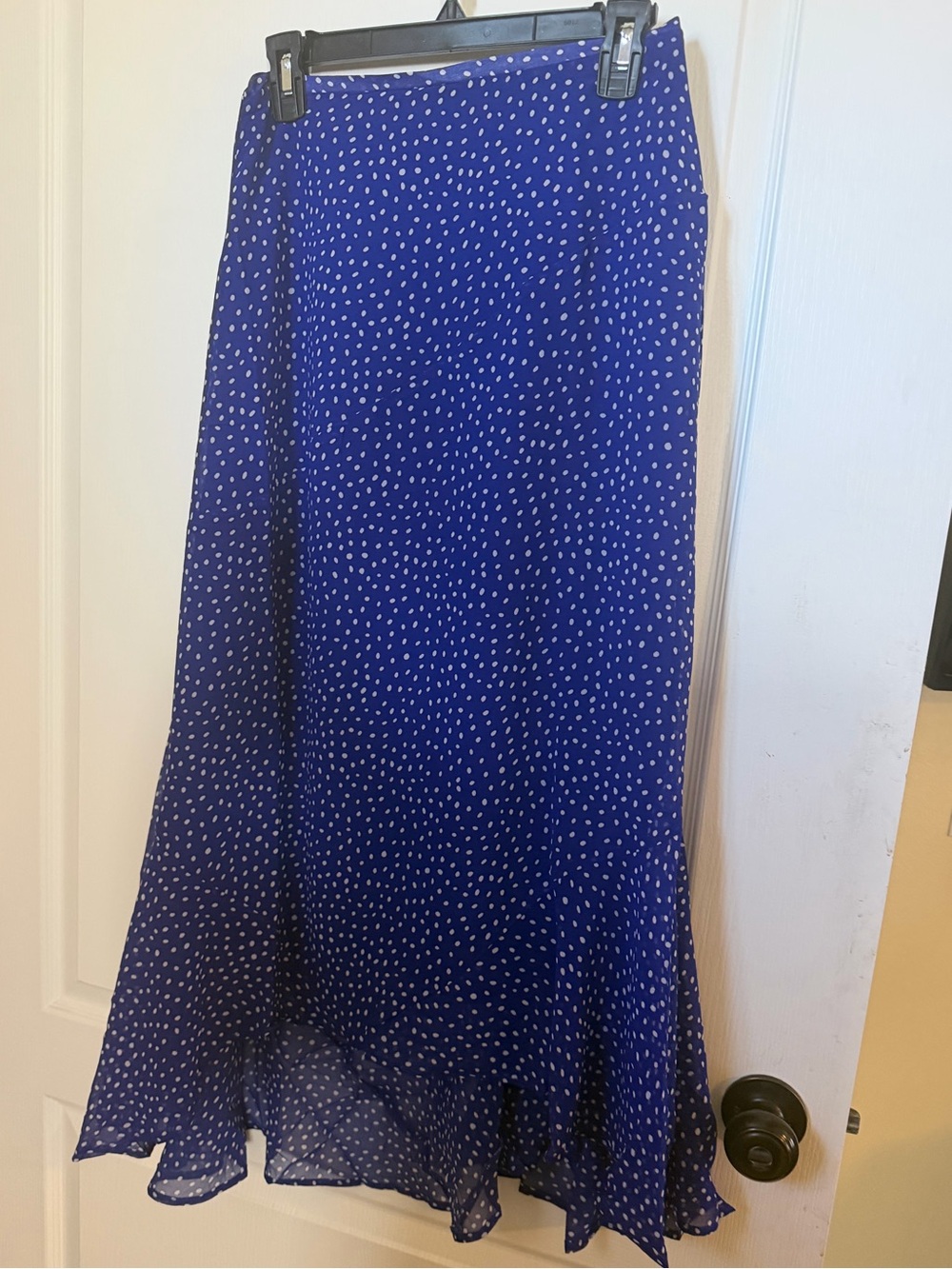 NWT Zenana Hi Low Flowy Polka Dot Maxi Skirt. Sz M
